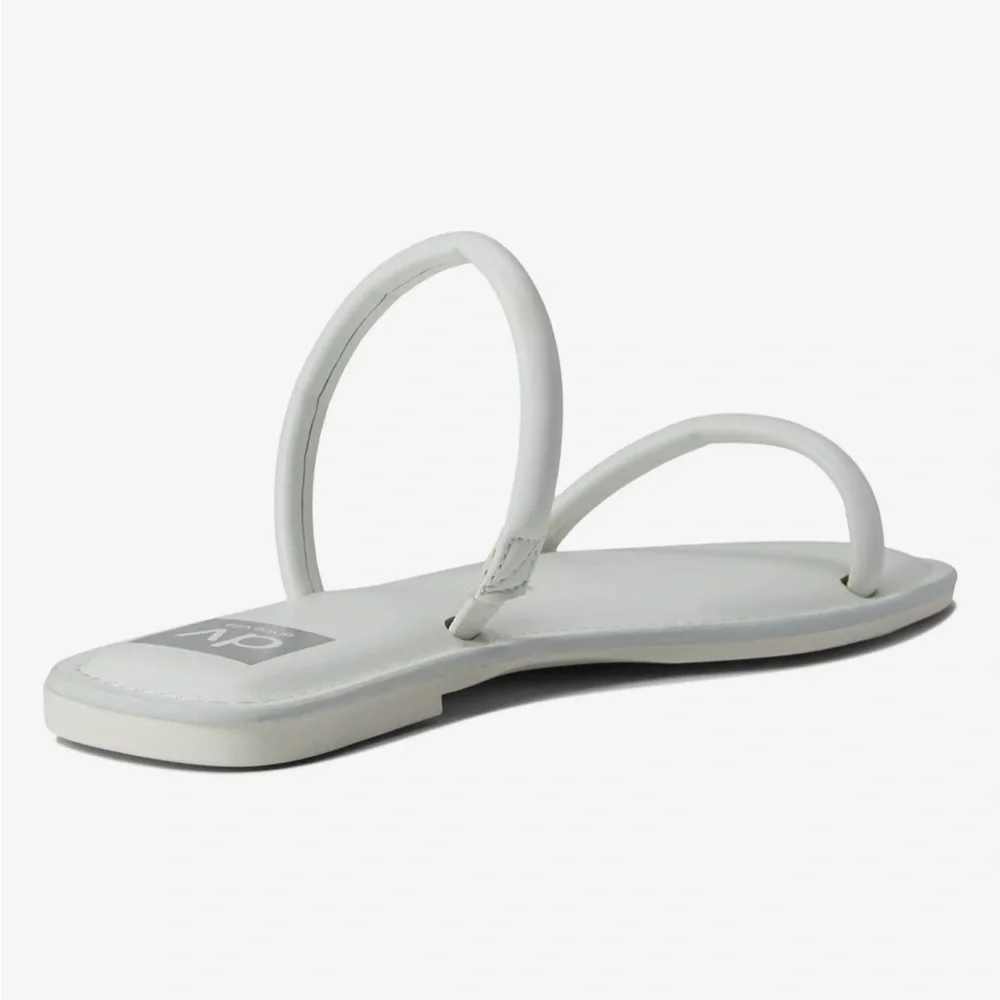 Dolce Vita White Minimalist Double-Strap Flat Sandals